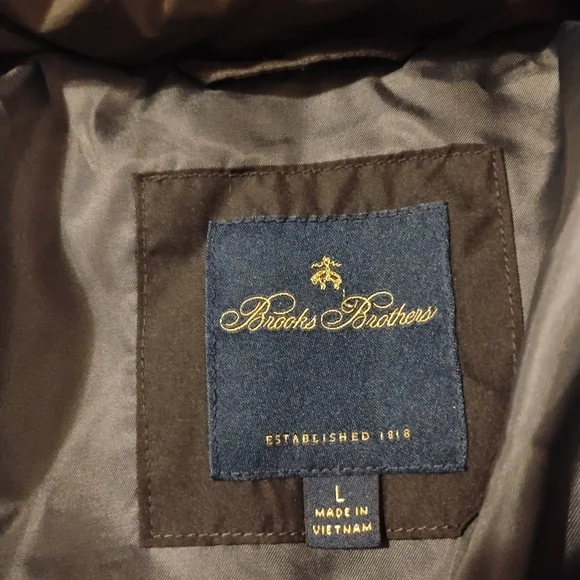 Brooks Brothers Luxury Line 1818 down puffer Mens Hoodie jacket L - Picture 7 of 11